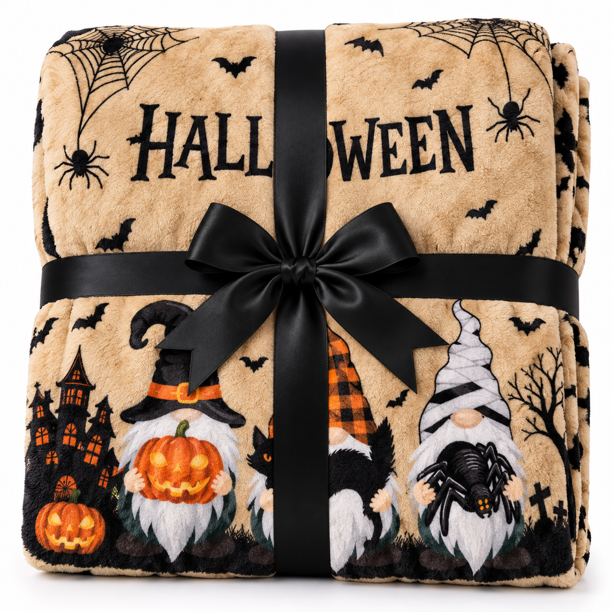 Gnomes Sorciers, Citrouilles & Toiles d’Araignée — Plaid Halloween