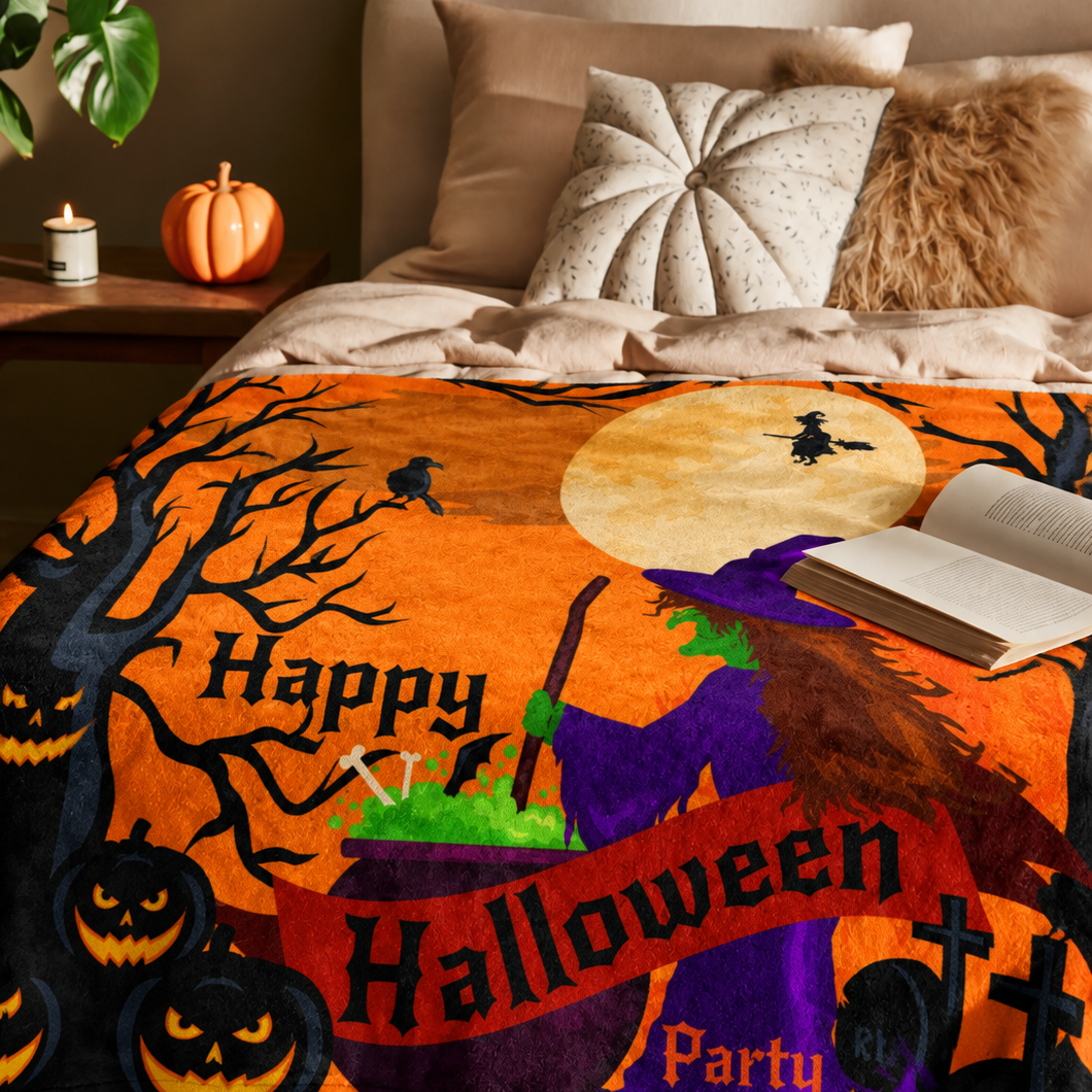 Sorcière au Clair de Lune & Citrouilles — Plaid Halloween