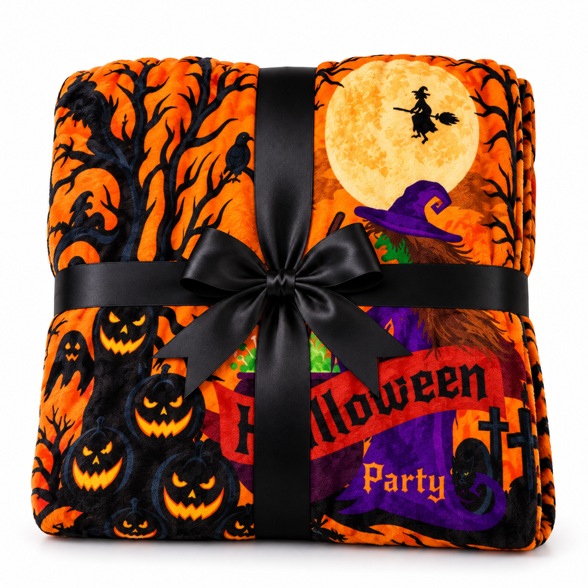 Sorcière au Clair de Lune & Citrouilles — Plaid Halloween